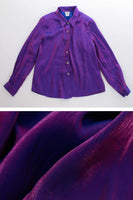 Vintage Purple Pink Metallic Blouse Women's Size Medium