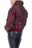 70s Vintage Down Puffer Jacket Burgundy Metallic Ski Coat by COMFY Made in the USA