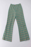 70s Vintage 2pc Plaid Knit Pantsuit Women's Size Medium