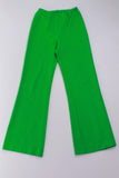 70s Vintage 3pc Lime Green Knit Pantsuit Women's Size Medium