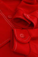 70s Vintage 2pc Tomato Red Alex Coleman Pantsuit Leisure Suit Women's Size Medium