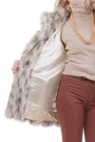 80s Shaggy Faux Fur Beige Coat Made in the USA Women's Size Medium