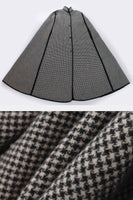 Vintage 60s Houndstooth Wool Cape Coat - Black and White - Reversible Heavy Winter Cloak - OSFA