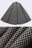Vintage 60s Houndstooth Wool Cape Coat - Black and White - Reversible Heavy Winter Cloak - OSFA