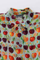 90s Versace Jeans Couture Cherry Print Semi Sheer Blouse Made in Italy Women's Size Small