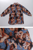 Vintage Silk Picasso Art Print Blouse Made in Italy New With Tags Size M