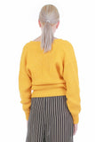 80s Yellow Lurex Glitter Knit Metallic Slouchy Pullover Sweater Top Womens Size S