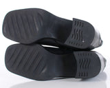 90s Esprit Black Leather Block Heel Ankle Boots Women's Size 9