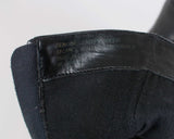 90s Vtg Black Leather High Block Heel Ankle Boots Minimal Y2k Women's Size US 7 | UK 5 | EUR 37
