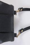 90s Black Vegan Leather Drawstring Mini Purse Backpack
