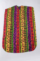 80s Colorful Silky Caftan Maxi Dress Striped Tribal MuuMuu One Size Fits Most