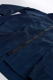 80s Maralyce Ferree Raincoat Navy Blue A-Line Swing Jacket Size XL 44" bust