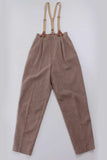 80s Textured Tan Pinstripe High Waist Suspender Pleated Pants Size XS
