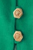 90s Versace Mint Green Linen 2pc Skirt Suit Gold-tone Medusa Buttons Size Small
