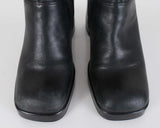 90s Steve Madden Black Leather Chunky Heel Platform Boots Knee High Made in Brazil Size US 9 | UK 7 | EUR 39-40