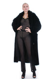 80s Vintage Plush Full Length Black Faux Fur Coat Size XL