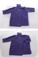 80s Maralyce Ferree Purple Fleece Wrap Coat Made in Maine OSFA 62" bust and waist