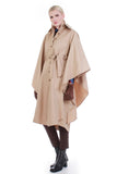 1970s Vintage Belted Cape Raincoat Trench Coat Women Size S
