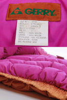 80s Vintage Gold Down Shiny Pink Purple Super Cropped Puffer Ski Jacket Women Size XS