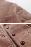 70s Vintage Saks Fifth Avenue Shearling Sheepskin Suede Plush Fur Winter Barn Coat Fitted Jacket Size XS
