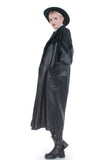 80s Black Patchwork Wilsons Long Leather Puffer Coat Size L