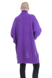 80s Purple Batwing Chunky Knit Long Cardigan Duster Sweater Size M