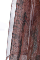 90s Sheer Mesh Snakeskin Collared Long Sleeve Tunic Brown Blouse Size Medium