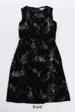 Vintage Giorgio Armani Italy Crushed Burnout Velvet Black and Silver Mini Dress Size XS