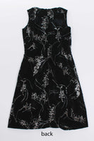 Vintage Giorgio Armani Italy Crushed Burnout Velvet Black and Silver Mini Dress Size XS