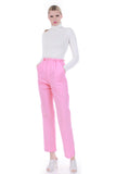Vintage Pantempos Pink Cotton Poly High Waist Preppy Pants 