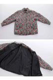 80s Quilted Silk Leopard and Rose Puffy Windbreaker Jacket Size XL