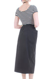 Norma KAMALI Oversized Pocket High Waist Black Cotton Pencil Skirt XS - 2 - 25" waist