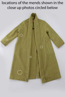 Vintage Oleana Norway Avocado Green Alpaca Wool Fuzzy Sweater Coat Size XL