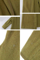 Vintage Oleana Norway Avocado Green Alpaca Wool Fuzzy Sweater Coat Size XL