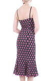 90s Betsey Johnson Crochet Knit Pink and Black Floral Stretch Bodycon Midi Dress Size S-M-8