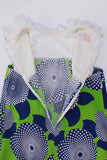 60s Nalii Hawaiian Barkcloth Neon Green Blue White Mod MuuMuu Maxi Dress S 40" bust