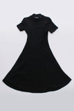 90s Slinky Black Mockneck Mini Dress Made in the USA Size S