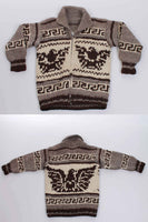 70s Thunderbird Cowichan Hand Knit Sweater Jacket Size S