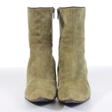 Y2K Marc Jacobs Sage Green Butter Soft Suede Pointed Toe Ankle Boots Size US 8...UK6...EUR38