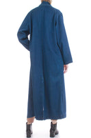 90s Long Denim Oversized Maxi Duster Coat Made in the USA size XL...46"-44"-44"