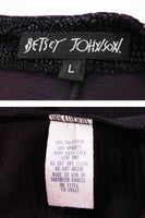 90s Betsey Johnson 2pc Shiny Purple Snakeskin Embossed Velvet Pantsuit Pants and Top Made in the USA S-XS Petite