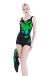 Deadstock Vintage ROXANNE Skirted Swimsuit w Matching Skirt 2pc Set 