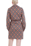 70s Plaid Double Knit Poly Belted Shirt Dress Women's Size Small-Medium...38" bust...34" waist...36" hips