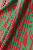 Iconic FRANKIE WELCH The Frankie Dress Red Green Print Wrap Maxi Collectible Virginia Designer Vtg Women's Size Medium 38" bust free waist