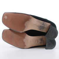 90s Crushed Velvet Black Ankle Soft Fabric Block Heel Boots Size US 9 - 9.5...UK7-7.5...EUR39-40