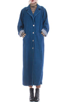 90s Long Denim Oversized Maxi Duster Coat Made in the USA size XL...46"-44"-44"
