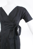 Vintage 50s KEONE Hawaii Black Cotton Wiggle Dress Women Size XXS - 0 - 32" bust