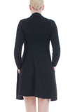 Vtg Yves SAINT LAURENT Rive Gauche Ribbed Black Wool Mini Babydoll Dress Made in France Size XS...26-33" bust...26-30" waist