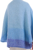 Vintage Mohair Blue Lavender Donegal Designs Batwing Cape Coat Shaggy Ombre Made in Ireland One Size Fits Most OSFM