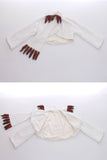 60s Mink Tail Faux Fur Cropped Jacket White and Brown Women's Size Small - Medium - 40" bust